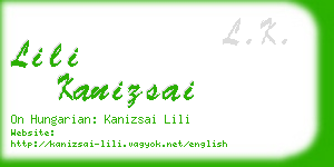 lili kanizsai business card